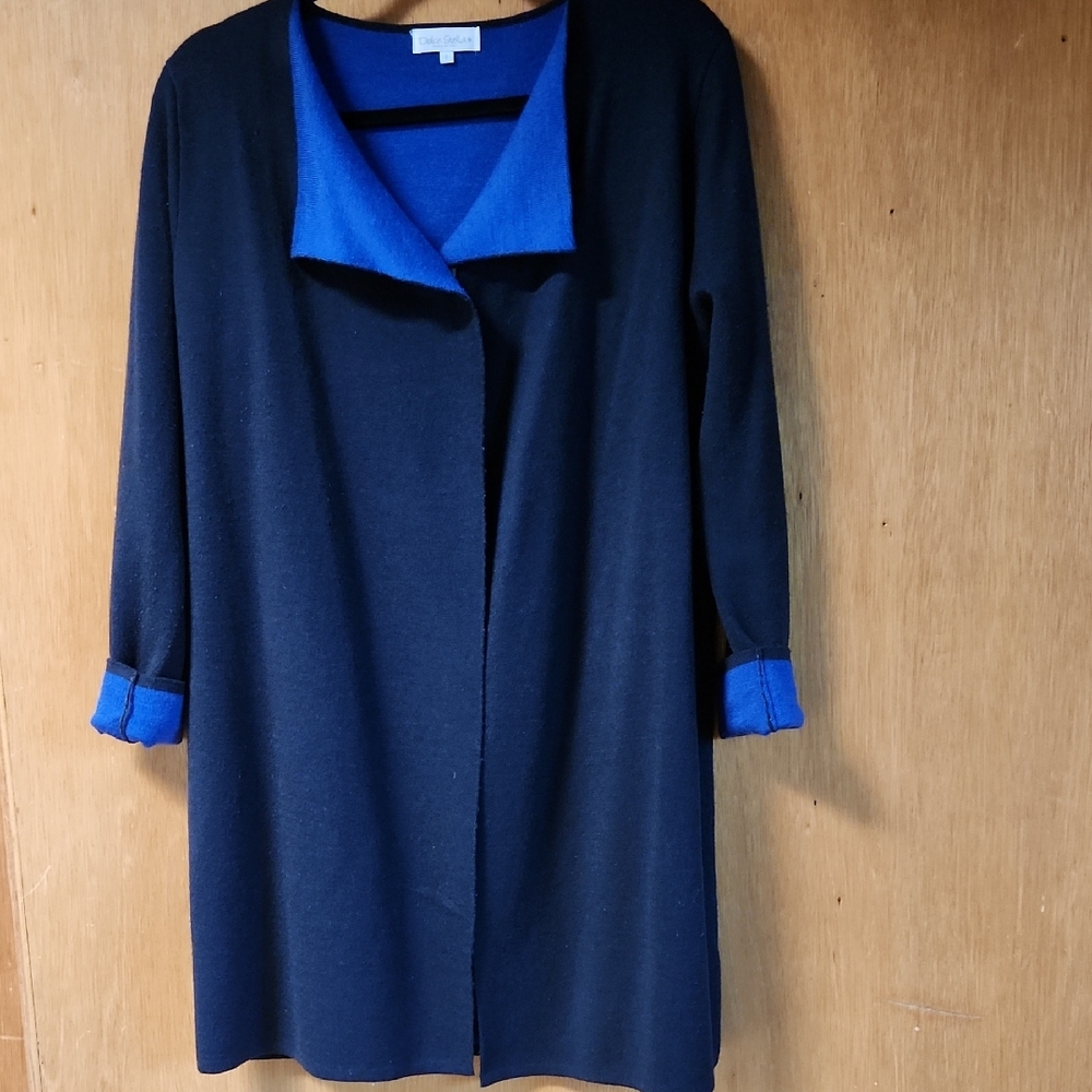 Blue and Black Women's Cardigan